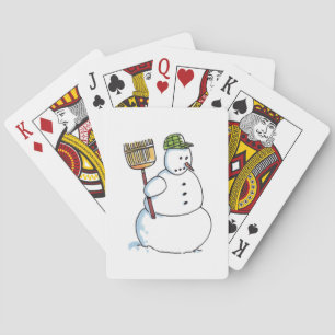 Broom Snowman Poker speelkaarten