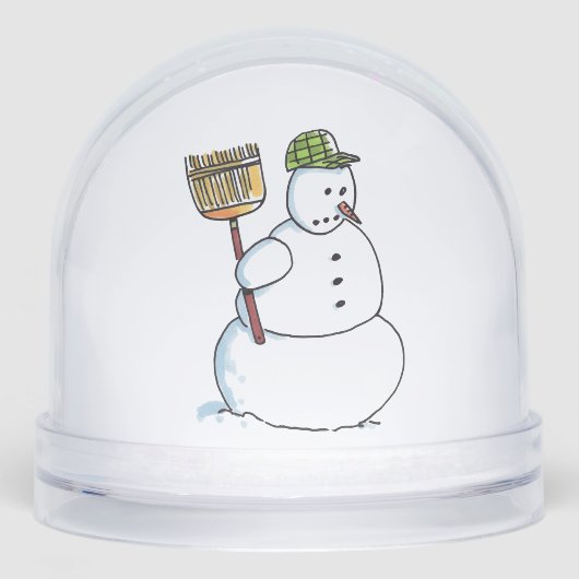 Broom Snowman snow globe Sneeuwbol (Voorkant)