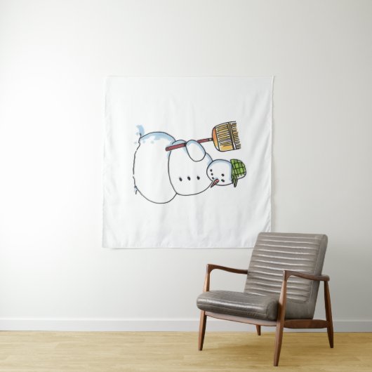 Broom Snowman tapestry Wandkleed (In Situ (horizontaal))