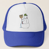 Broom Snowman trucker hat Trucker Pet (Voorkant)