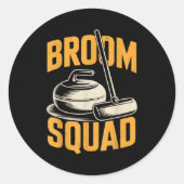 Broom Squad Ice Sweeng Rock Stone Sliding Curling  Ronde Sticker (Voorkant)
