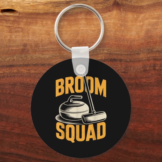 Broom Squad Ice Sweeng Rock Stone Sliding Curling  Sleutelhanger (Voorkant)