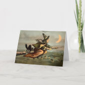  Broom Witch Halloween-kaart Feestdagen Kaart (Voorkant)