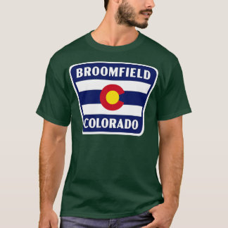 Broomfield Colorado Retro Flag Badge Blauw T-shirt