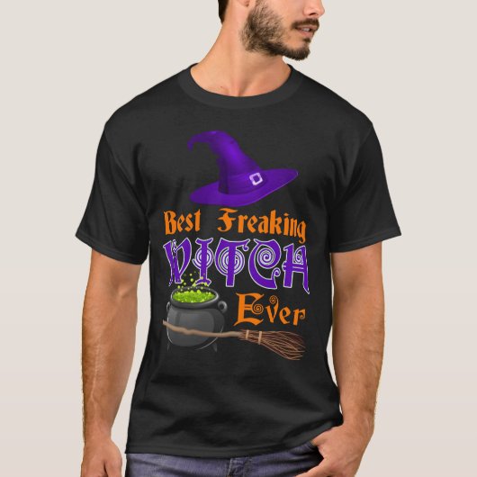BROOMHILDA WITCH HALLOWEEN BESTE FREAATIE WITCH EV T-SHIRT (Voorkant)