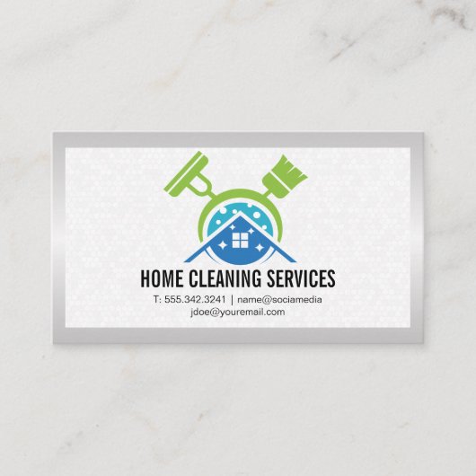 Brooms Cleaning Home Logo | tegelwerk Visitekaartje (Voorkant)