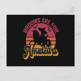 Brooms voor amateurs Funny Halloween Witch Gft Briefkaart