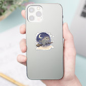 Broomstick Brit – Britse Korthaar kat Halloween Sticker (Telefoon)