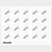 Broomstick Fold – Schattigee Schotse Fold Cat Hall Ronde Sticker (Vel)