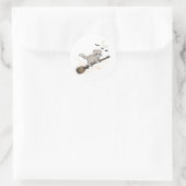 Broomstick Fold – Schattigee Schotse Fold Cat Hall Ronde Sticker (Tas)
