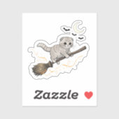 Broomstick Fold – Schattigee Schotse Fold Cat Hall Sticker (Vel)