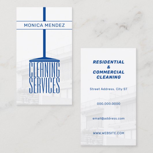 Broomstick, grappige professionele cover visitekaartje (Voorkant / Achterkant)