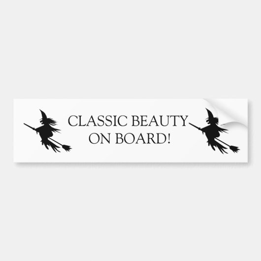 Broomstick Witch Halloween | Funny Beauty aan boor Bumpersticker (Voorkant)