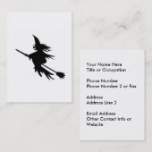 Broomstick Witch Silhouette Visitekaartje (Voorkant / Achterkant)