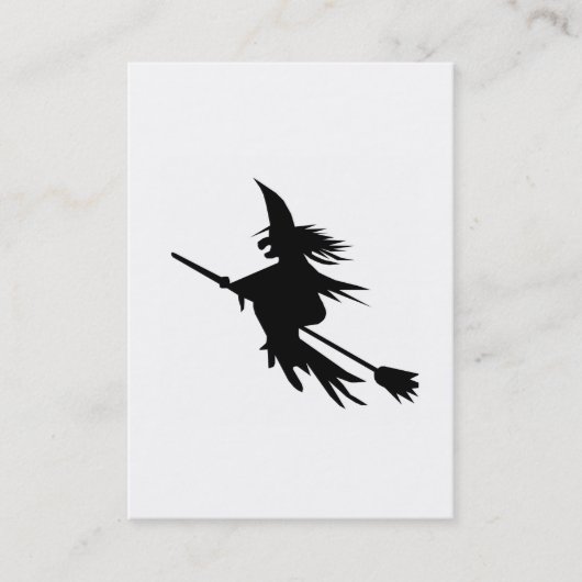 Broomstick Witch Silhouette Visitekaartje (Voorkant)