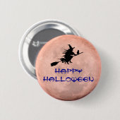 Broomstick Witchy Moon Witch Pin Button (Voorkant /achterkant)