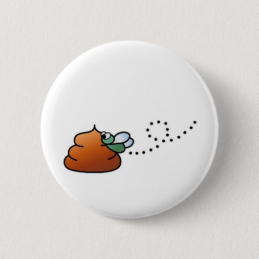 Brootsch de PooPoo Ronde Button 5,7 Cm (Voorkant)