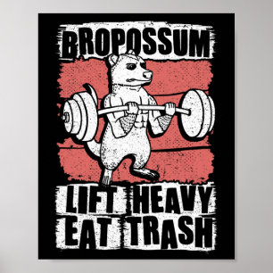 Bropossum Tilde Zwaar Eten Vuilnis Opossum Gym Gew Poster