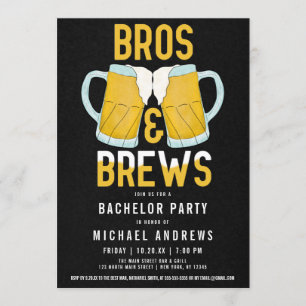 Bros and Brews Manly Beer Stein Bachelor Party Kaart