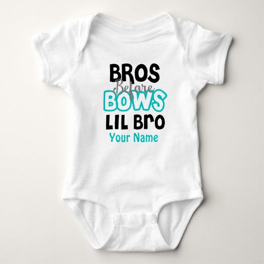 Bros Before Bows Little Brother Gepersonaliseerd s Romper (Voorkant)