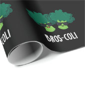 Bros-coli Funny Veggie Broccoli Pun Dark BG Cadeaupapier (Rol Hoek)