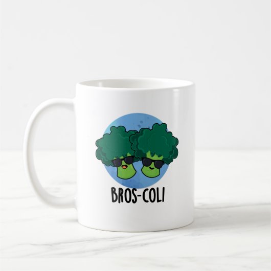 Bros-coli Funny Veggie Broccoli Pun Koffiemok (Links)