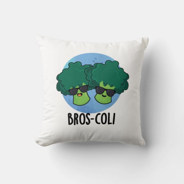 Bros-coli Funny Veggie Broccoli Pun Kussen (Voorkant)