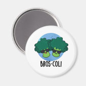 Bros-coli Funny Veggie Broccoli Pun Magneet (Voorkant / Achterkant)