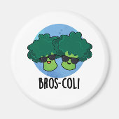 Bros-coli Funny Veggie Broccoli Pun Magneet (Voorkant)