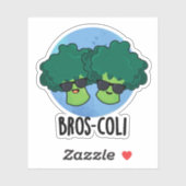Bros-coli Funny Veggie Broccoli Pun Sticker (Vel)