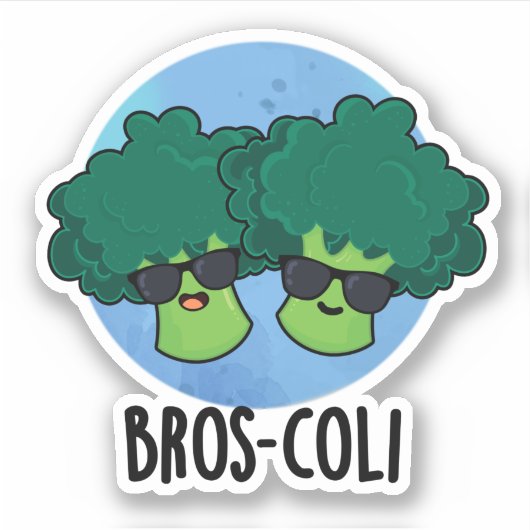 Bros-coli Funny Veggie Broccoli Pun Sticker (Voorkant)