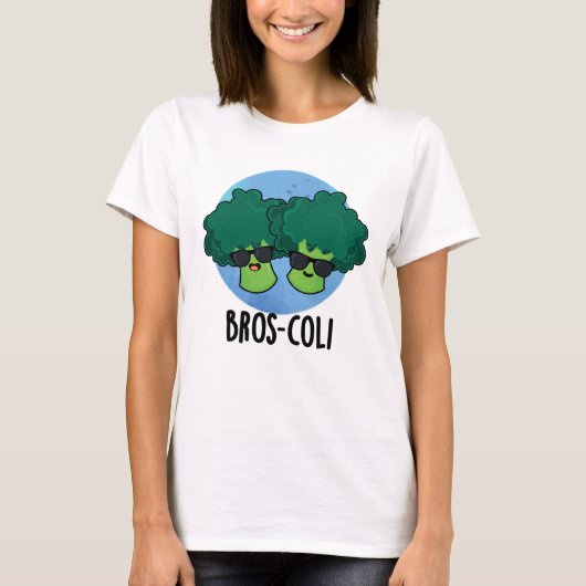 Bros-coli Funny Veggie Broccoli Pun T-shirt (Voorkant)