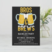 Bros en Brouwsels Manlijke Bierpul Bachelorfeest Kaart (Staand voorkant)