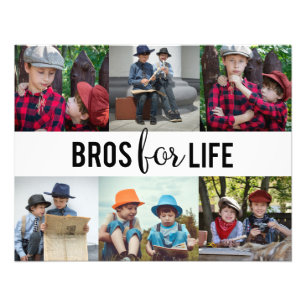Bros for Life Brothers Foto Collage Typografie  Afdruk