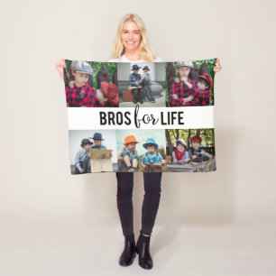 Bros for Life Brothers Foto Collage Typografie Fleece Deken