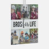 Bros for Life Brothers Foto Collage Typografie Glas Ornament (Voorkant Rechts)