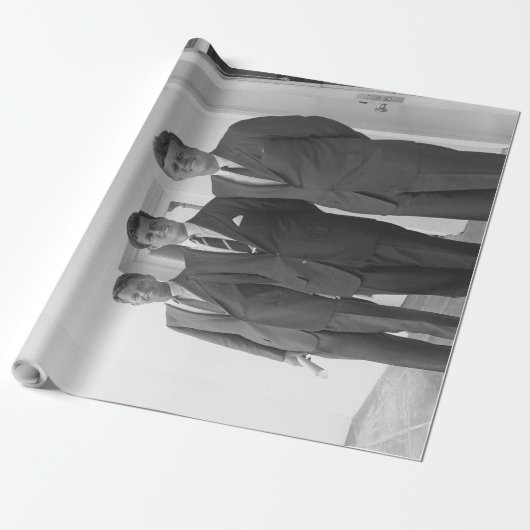 Bros, President John Kennedy, Robert en Ted Cadeaupapier (Uitgerold)
