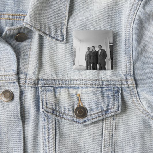 Bros, President John Kennedy, Robert en Ted Vierkante Button 5,1 Cm (In situ)