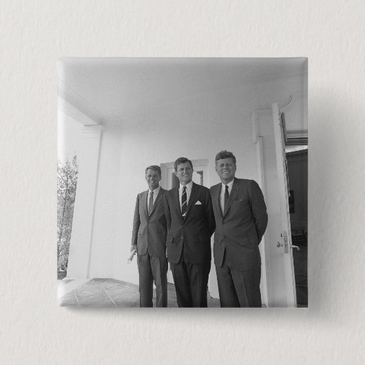 Bros, President John Kennedy, Robert en Ted Vierkante Button 5,1 Cm (Voorkant)