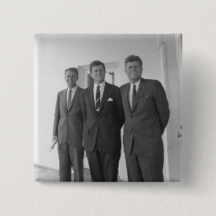 Bros, President John Kennedy, Robert en Ted Vierkante Button 5,1 Cm