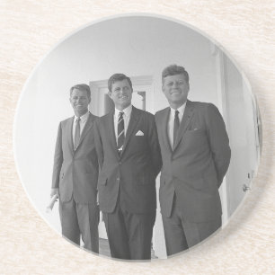 Bros, President John Kennedy, Robert en Ted Zandsteen Onderzetter