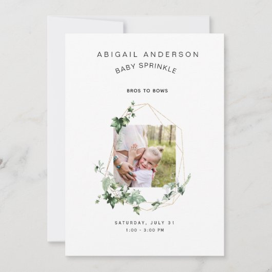 Bros to Bows Baby Sprinkle Uitnodiging (Voorkant)