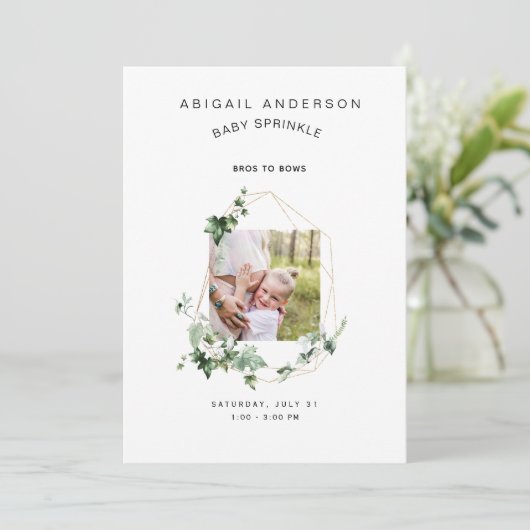 Bros to Bows Baby Sprinkle Uitnodiging (Staand voorkant)