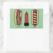 Bros van de hotdog. De stijlBacon verpakt worstje Rechthoekige Sticker (Tas)