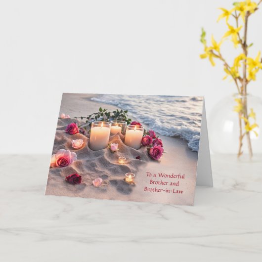 Brother and Brother in Law Wedding Kaart (Gele Bloem)