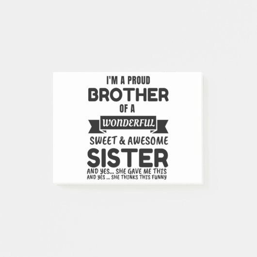 Brother And His Awesome Sister Post-it® Notes (Voorkant)