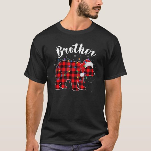 Brother Bear Christmas Pajama Red Plaid Buffalo Fa T-shirt (Voorkant)