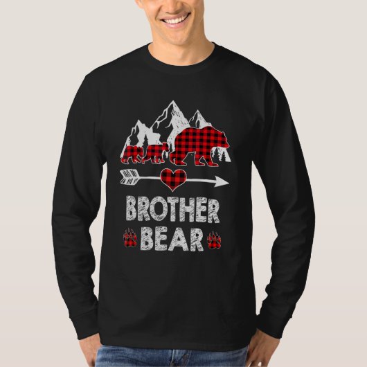 Brother Bear  Red Buffalo Plaid Brother Bear Pajam T-shirt (Voorkant)