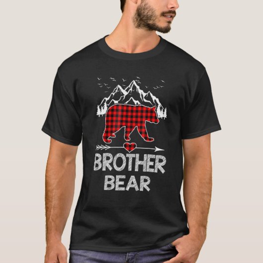 Brother Bear Red Buffalo Plaid Brother Bear Pajama T-shirt (Voorkant)