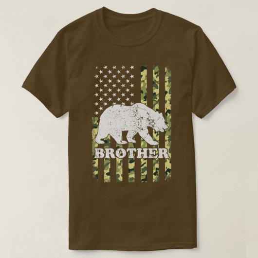 Brother Beer Camping Hiking Camouflage Verenigde S T-shirt (Design voorkant)